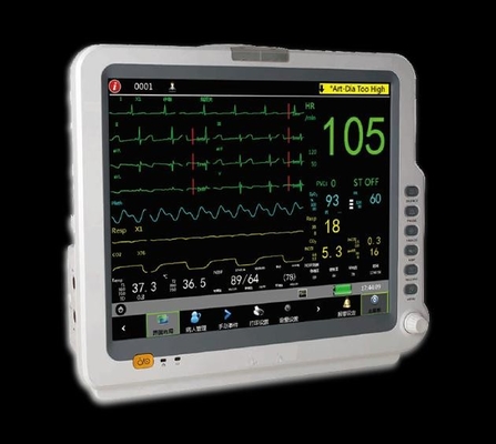 17 بوصة LCD شاشة مراقبة المريض المحمولة ، 5 خيوط نظام مراقبة Icu