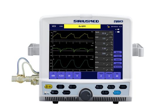 ICU Purple Horn Ventilator VCV PCV أوضاع مع شاشة لمس TFT مقاس 12.1 بوصة